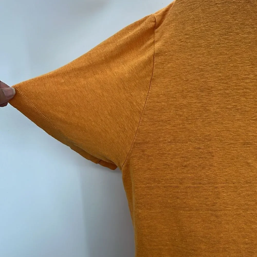 Banana Republic orange 100% linen short sleeve shirt